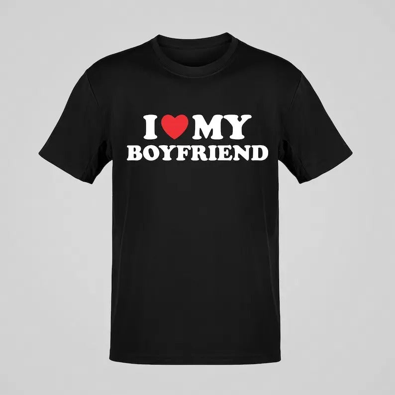 I Love Boyfriend Girlfriend Valentine'S Cotton - Adult & Kids T-Shirts, Sweatshirts & Hoodies apparel design preview 1