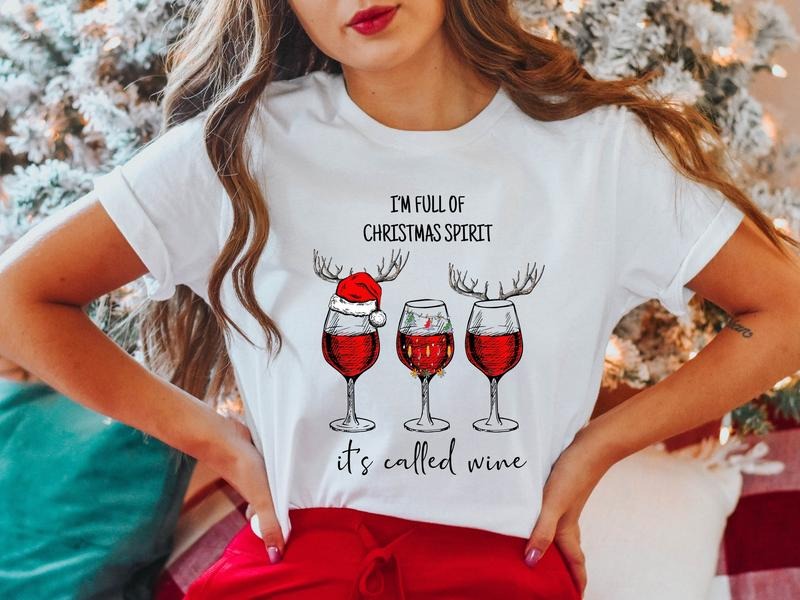 I'M Full Spirit 'S Called Wine X Mas Party Santa Red - Adult & Kids T-Shirts, Sweatshirts & Hoodies apparel design preview 1