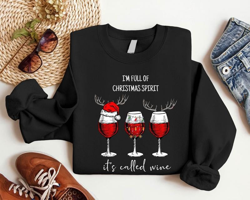 I'M Full Spirit 'S Called Wine X Mas Party Santa Red - Adult & Kids T-Shirts, Sweatshirts & Hoodies apparel design preview 1