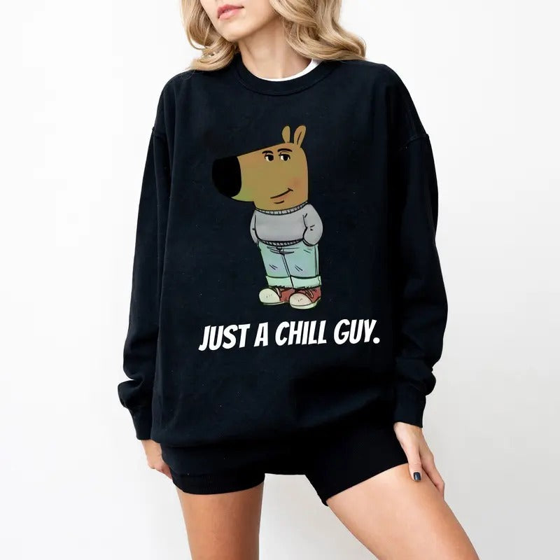 I'M Just Chill Guy Dog Funny Viral Trending Meme Xmas - Adult & Kids T-Shirts, Sweatshirts & Hoodies apparel design preview 1