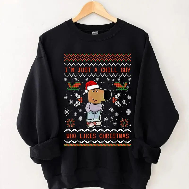 I'M Just Chill Guy Who Likes My New Character Dog - Adult & Kids T-Shirts, Sweatshirts & Hoodies apparel design preview 1