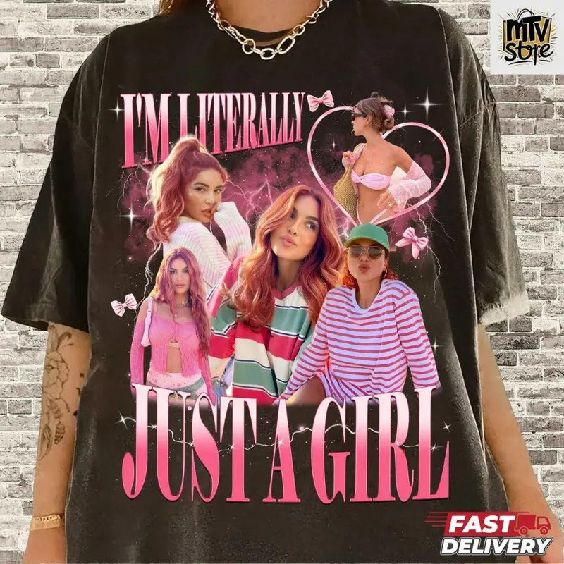I'M Literally Just Girl Custom Your Own Bootleg Pink - Adult & Kids T-Shirts, Sweatshirts & Hoodies apparel design preview 1