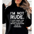 I'M Not Rude Funny Casual Street Fleece Fabric Hooded - Adult & Kids T-Shirts, Sweatshirts & Hoodies apparel design preview 1
