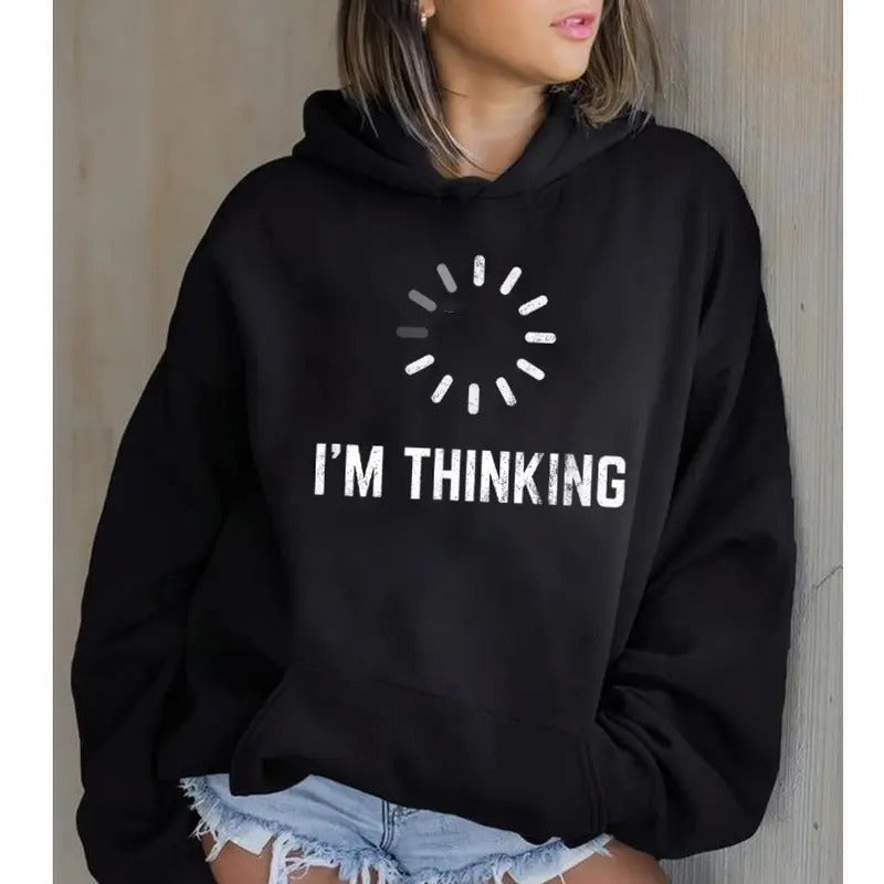 I'M Thinking Funny Casual Street Fleece Fabric Hooded - Adult & Kids T-Shirts, Sweatshirts & Hoodies apparel design preview 1