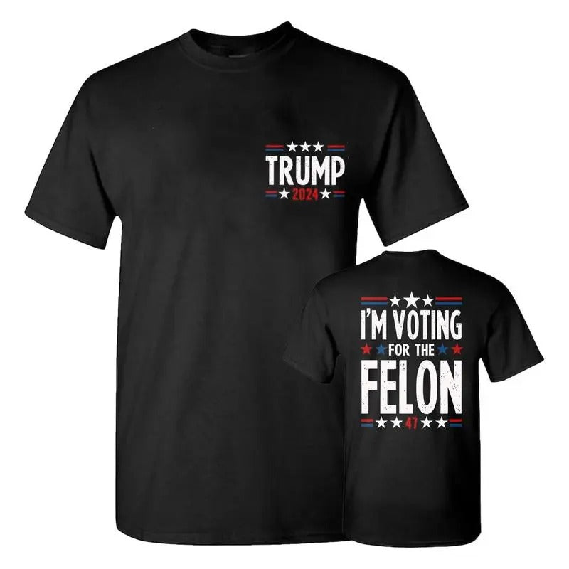 I'M Voting Felon 2 Sides Donald Trump Comfort Retro - Adult & Kids T-Shirts, Sweatshirts & Hoodies apparel design preview 1