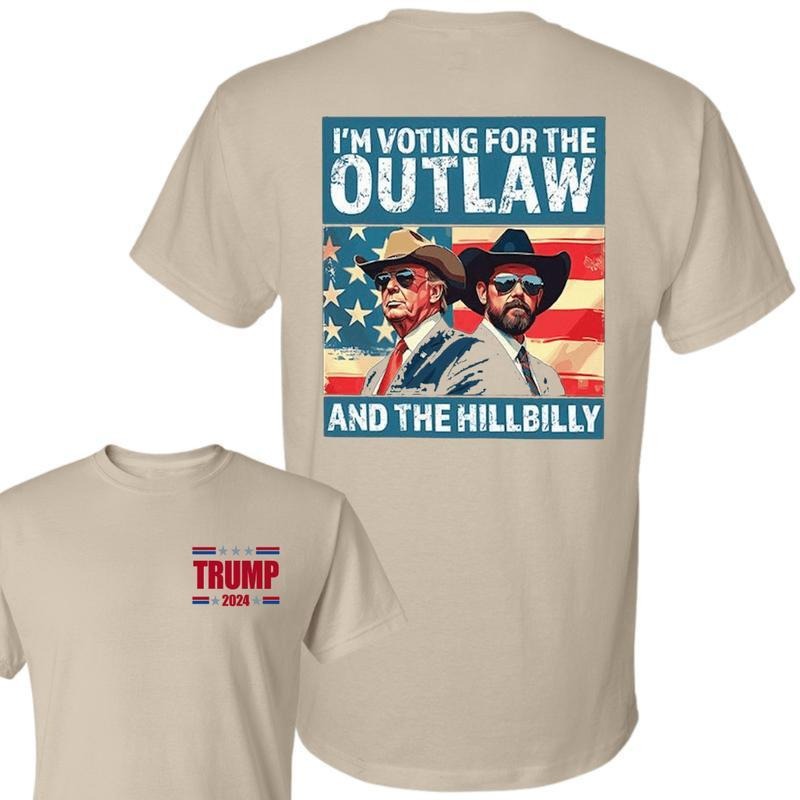 I'M Voting Outlaw Hillbilly American Flag Trum Vance - Adult & Kids T-Shirts, Sweatshirts & Hoodies apparel design preview 1