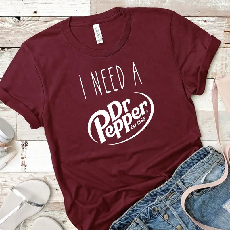 I Need Dr. Pepper Funny Lover Minimalistic Cute - Adult & Kids T-Shirts, Sweatshirts & Hoodies apparel design preview 1