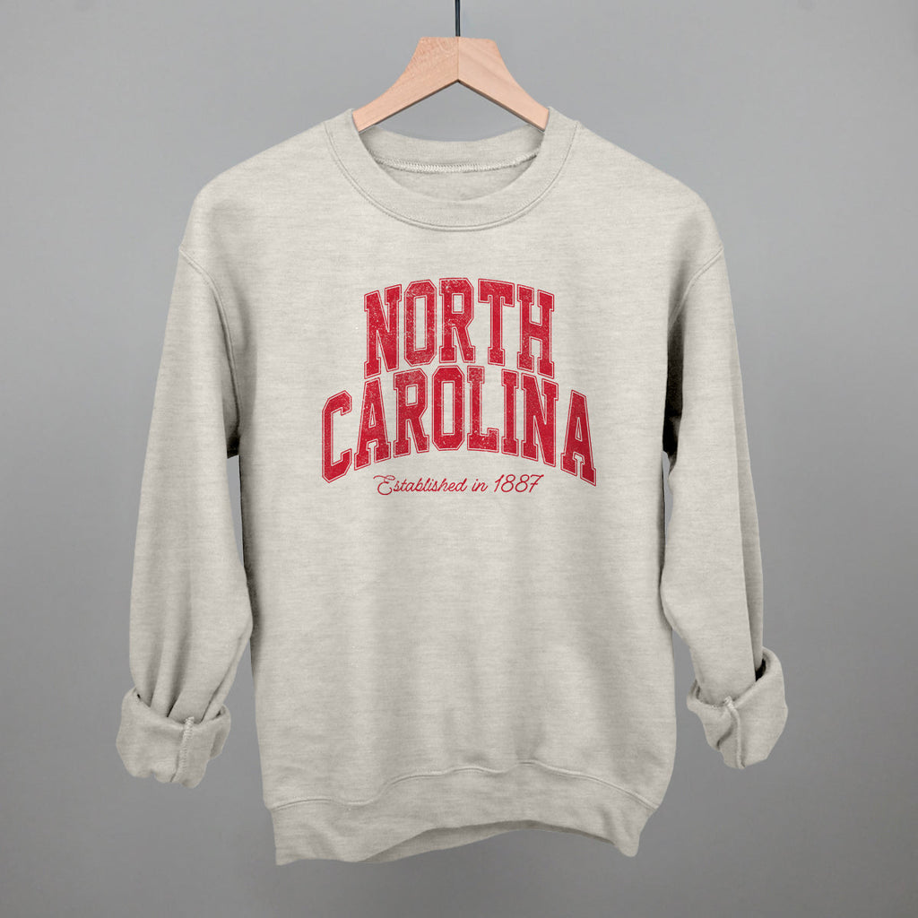 North Carolina Varsity Arch (Red) - Adult & Kids T-Shirts, Sweatshirts & Hoodies apparel design preview 1