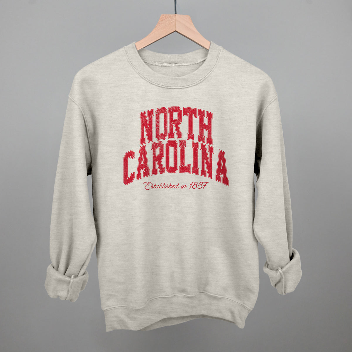 North Carolina Varsity Arch (Red) - Adult & Kids T-Shirts, Sweatshirts & Hoodies apparel design preview 1
