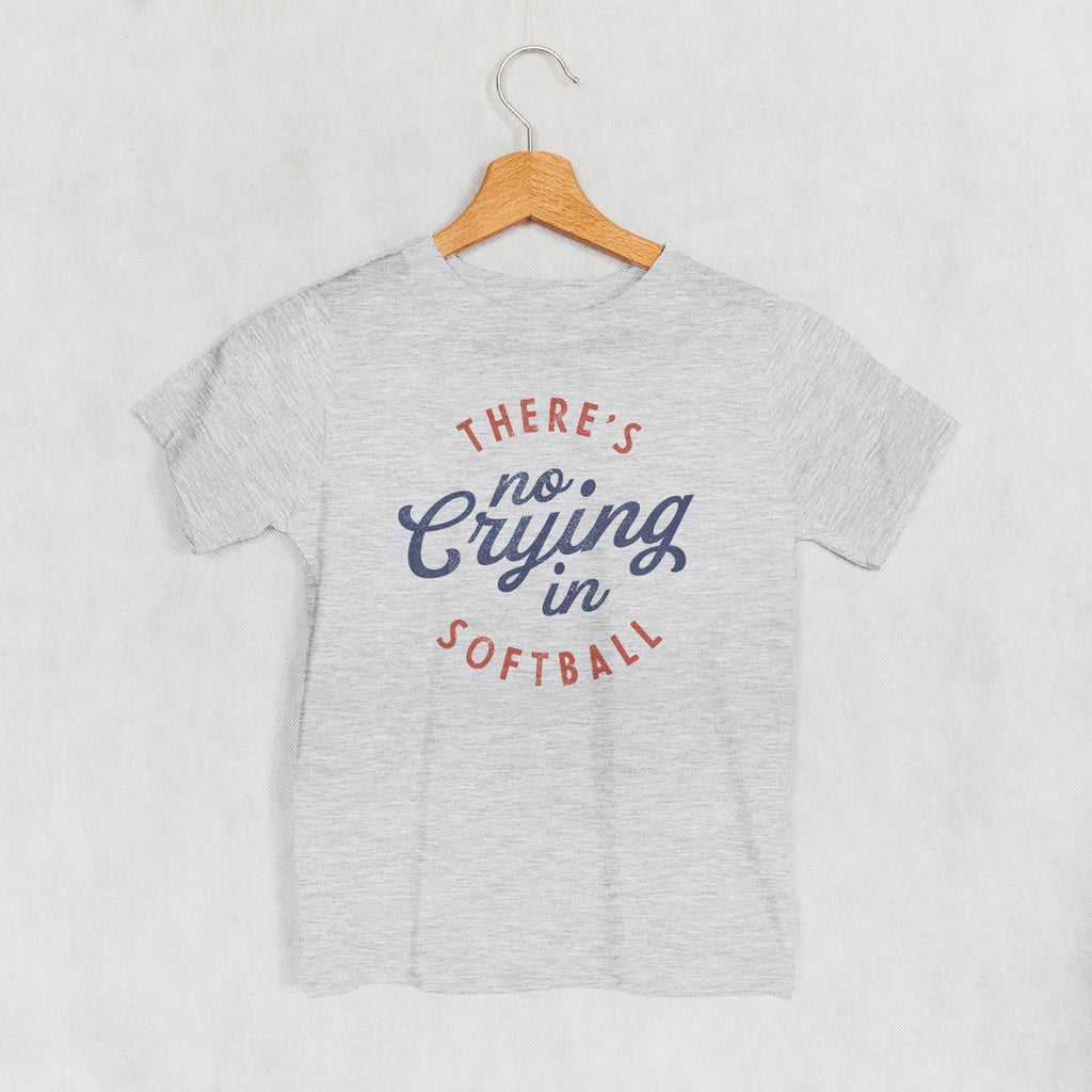 There'S No Crying Softball - Adult & Kids T-Shirts, Sweatshirts & Hoodies apparel design preview 1