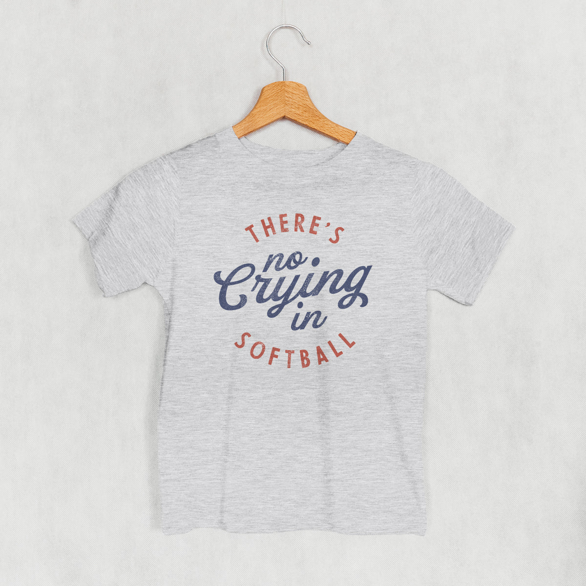 There'S No Crying Softball - Adult & Kids T-Shirts, Sweatshirts & Hoodies apparel design preview 1