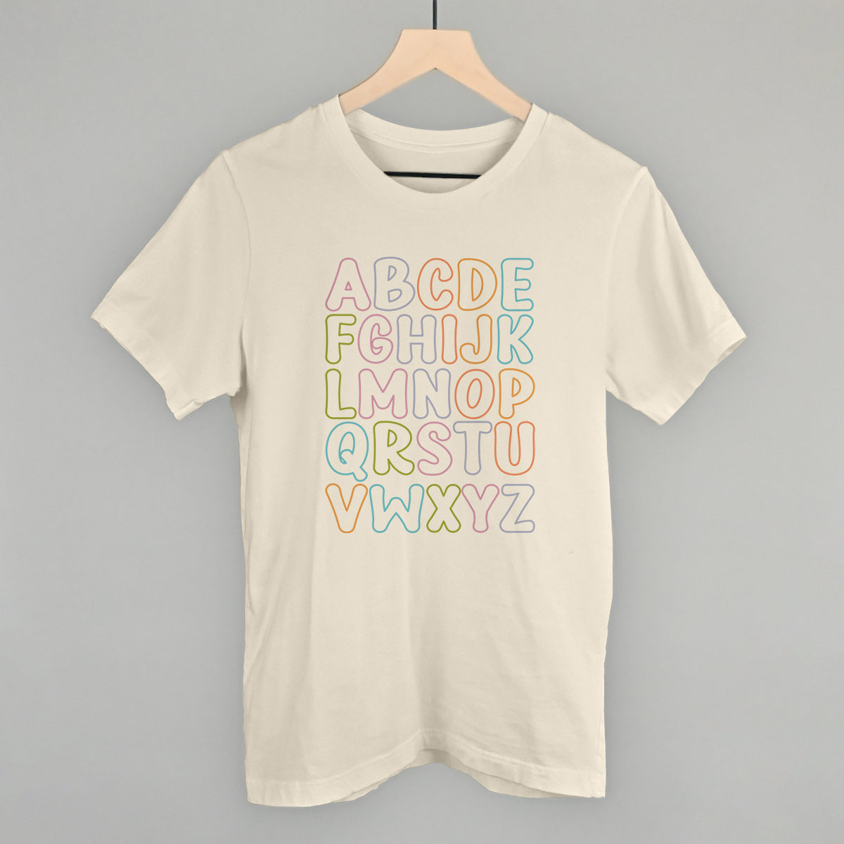 Pastel Alphabet - Adult & Kids T-Shirts, Sweatshirts & Hoodies apparel design preview 1