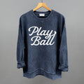 Play Ball (Vintage Script White) - Adult & Kids T-Shirts, Sweatshirts & Hoodies apparel design preview 1