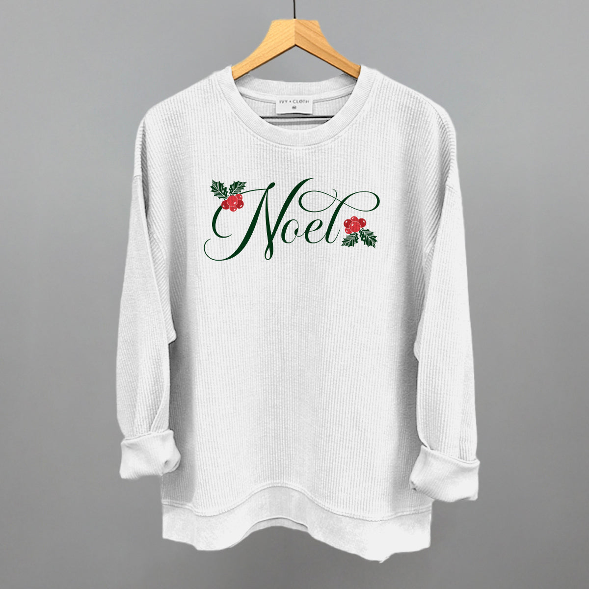 Noel (Script Holly) - Adult & Kids T-Shirts, Sweatshirts & Hoodies apparel design preview 1
