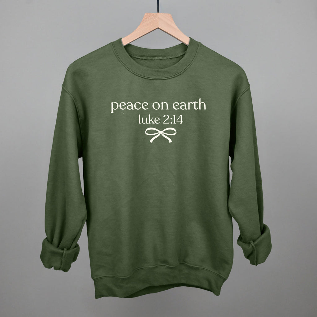 Peace Earth (Serif Bow) - Adult & Kids T-Shirts, Sweatshirts & Hoodies apparel design preview 1