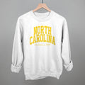 North Carolina Varsity Arch (Yellow) - Adult & Kids T-Shirts, Sweatshirts & Hoodies apparel design preview 1