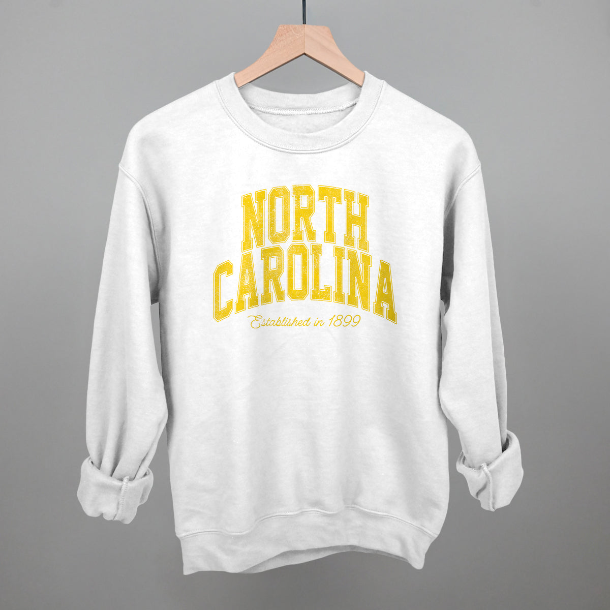North Carolina Varsity Arch (Yellow) - Adult & Kids T-Shirts, Sweatshirts & Hoodies apparel design preview 1
