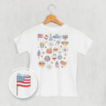 Patriotic Retro Doodles Back Print) - Adult & Kids T-Shirts, Sweatshirts & Hoodies apparel design preview 1