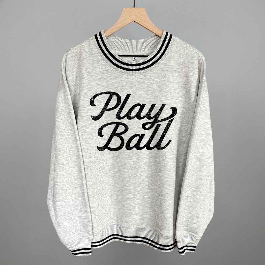 Play Ball (Vintage Script) - Adult & Kids T-Shirts, Sweatshirts & Hoodies apparel design preview 1
