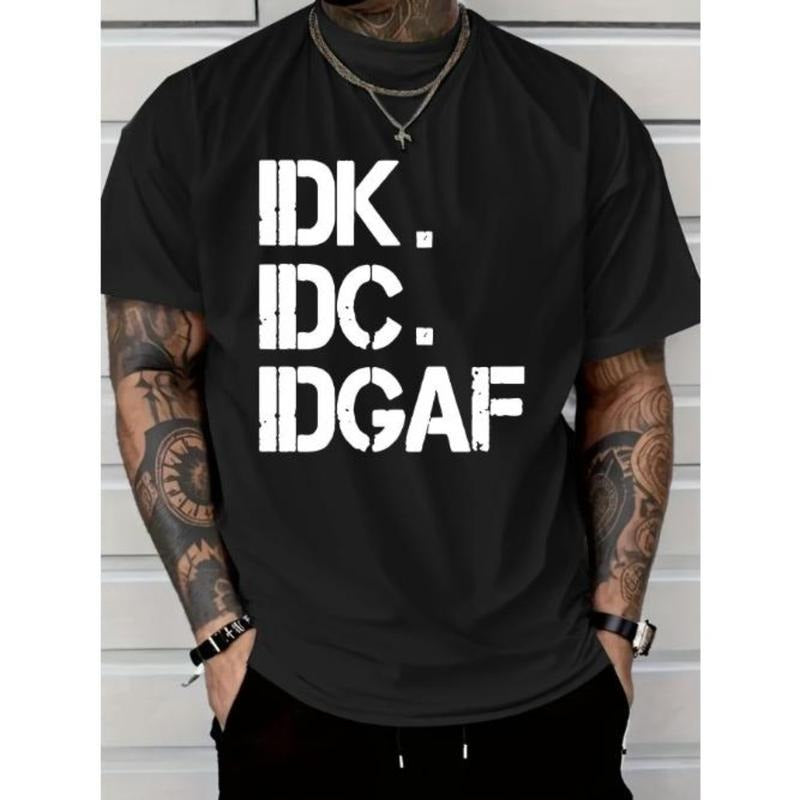 IDK IDC IDGAF Print Short Sleeve Casual Crew Neck - Adult & Kids T-Shirts, Sweatshirts & Hoodies apparel design preview 1