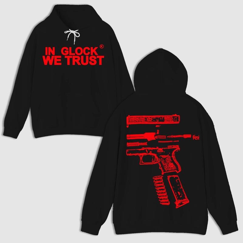 GLOCK WE TRUST DOUBLE SIDE BLACK VERSION Menswear - Adult & Kids T-Shirts, Sweatshirts & Hoodies apparel design preview 1