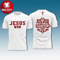 IU Jesus Won National Champions Two Sided - Adult & Kids T-Shirts, Sweatshirts & Hoodies apparel design preview 1
