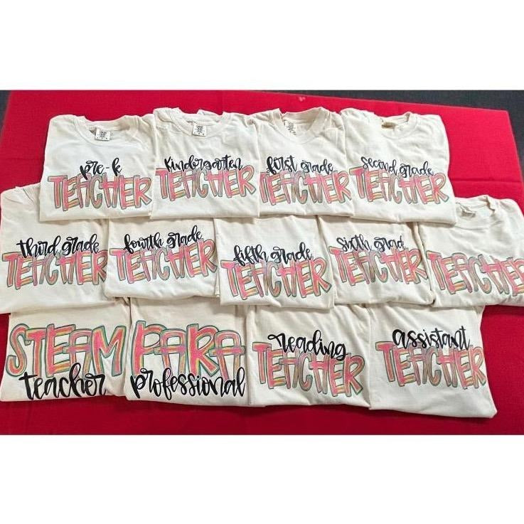 IVORY Brushstroke Teacher Comfort Colors - Adult & Kids T-Shirts, Sweatshirts & Hoodies apparel design preview 1