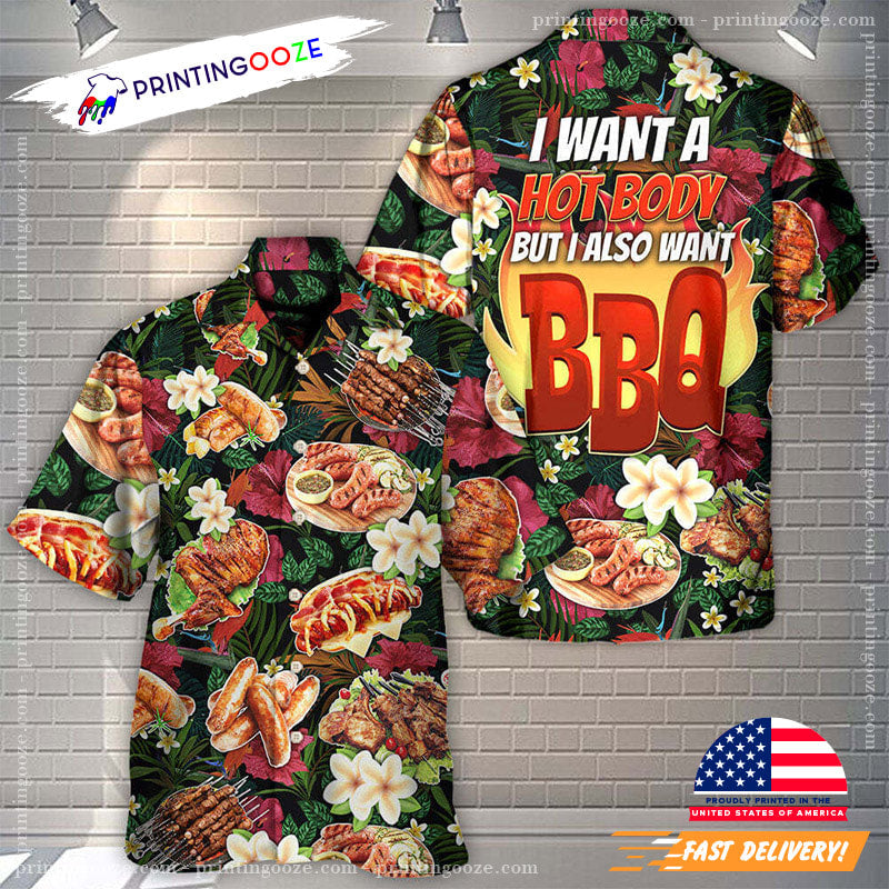 I Want A Hot Body But Also BBQ Orioles Hawaiian - Adult & Kids T-Shirts, Sweatshirts & Hoodies apparel design preview 1