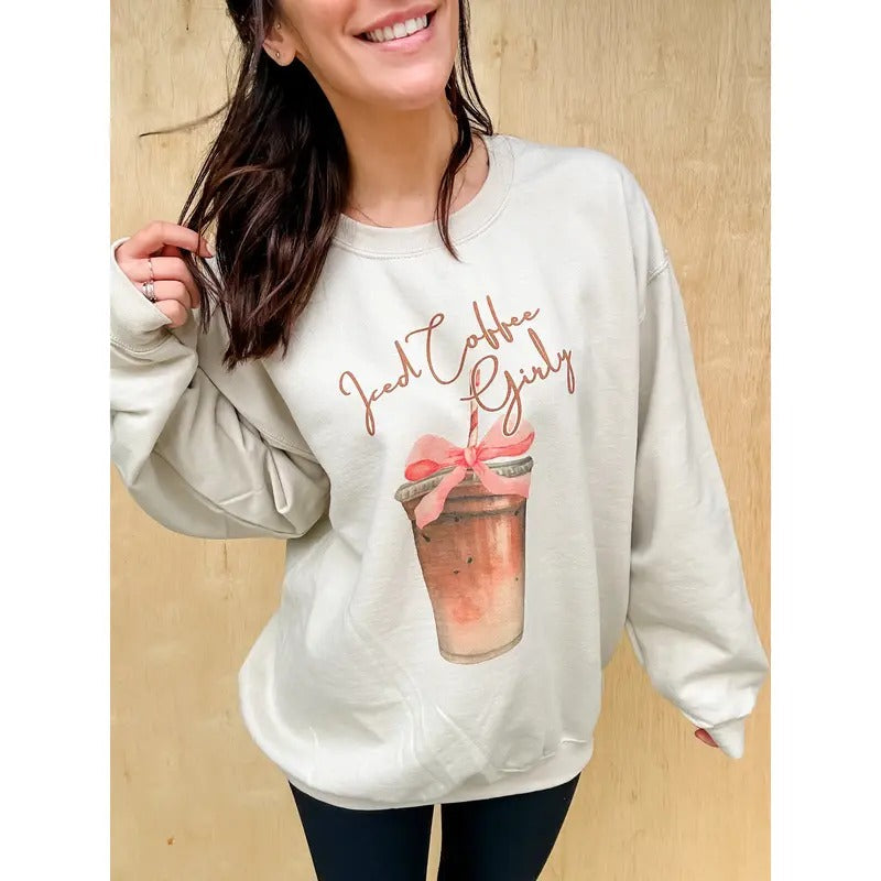 Iced Coffee Girly Top - Adult & Kids T-Shirts, Sweatshirts & Hoodies apparel design preview 1