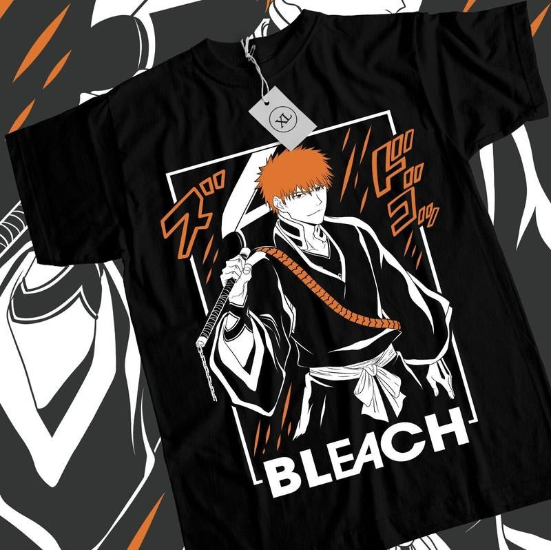 Ichigo Kurosaki S 4XL Bleach Anime Strip Horror - Adult & Kids T-Shirts, Sweatshirts & Hoodies apparel design preview 1
