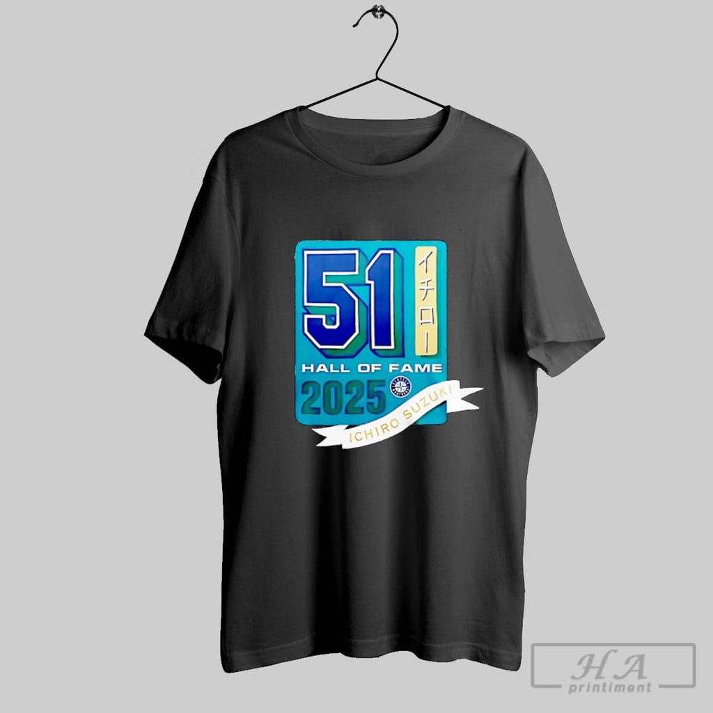 Ichiro Suzuki No 51 Seattle Mariners Hall Of Fame - Adult & Kids T-Shirts, Sweatshirts & Hoodies apparel design preview 1
