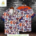 NY Mets Hawaiian Blue Orange Stylish Baseball Fan - Adult & Kids T-Shirts, Sweatshirts & Hoodies apparel design preview 1