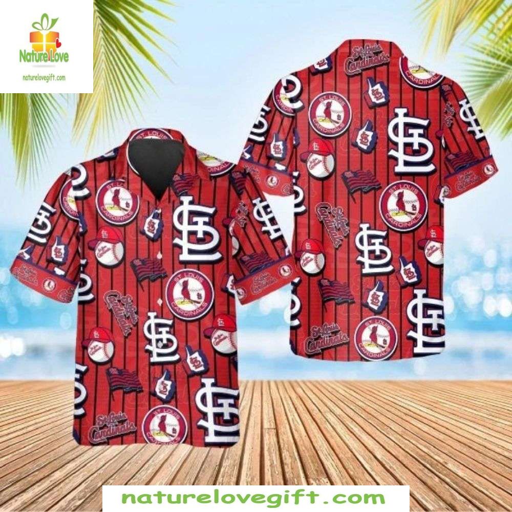 St Louis Cardinals MLB Hawaiian Iconic Logo Play Red - Adult & Kids T-Shirts, Sweatshirts & Hoodies apparel design preview 1
