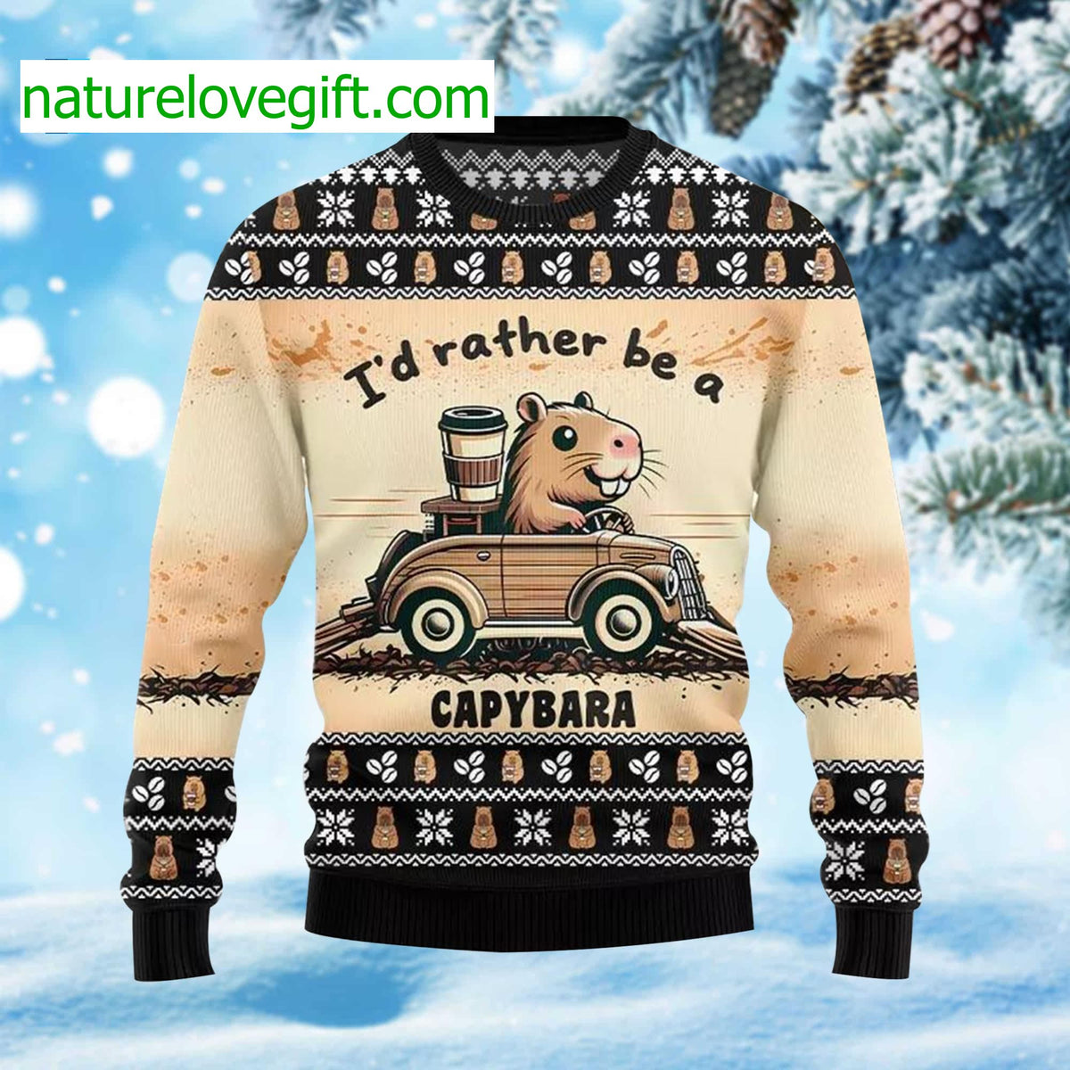 I’d Rather Be A Capybara Ugly Christmas Sweater - Holiday Gift product image