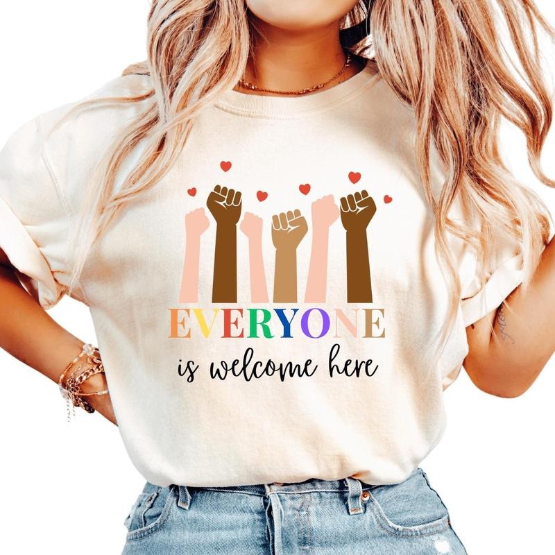 Idaho Teacher Equality Everyone Is Welcome Here - Adult & Kids T-Shirts, Sweatshirts & Hoodies apparel design preview 1