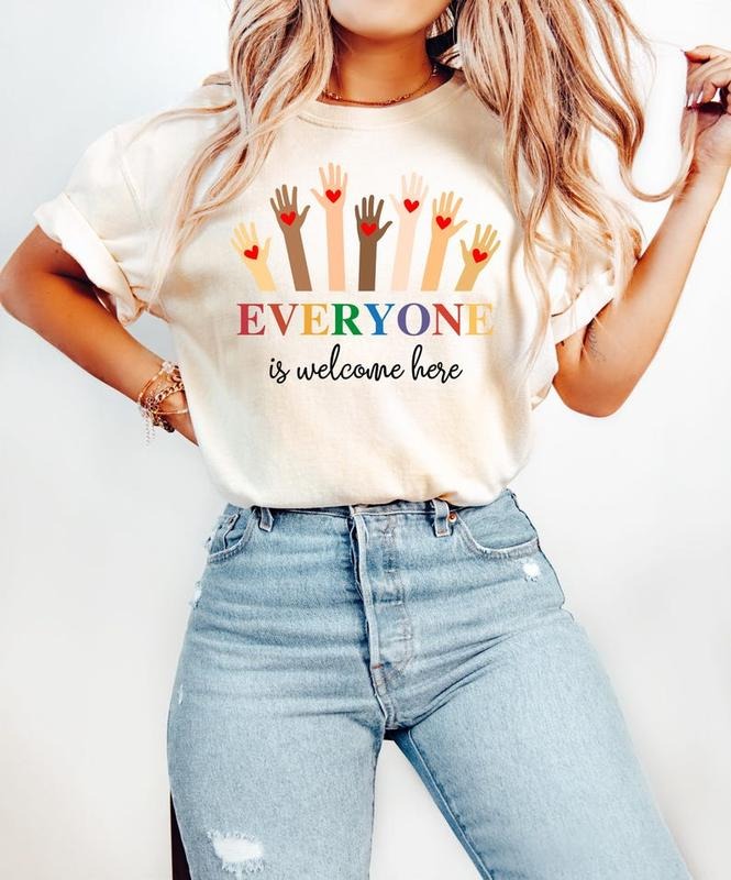 Idaho Teacher Everyone Is Welcome Here Inclusion - Adult & Kids T-Shirts, Sweatshirts & Hoodies apparel design preview 1