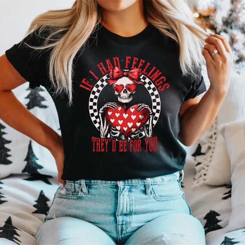 If I Had Feelings They'D Be You Valentine Coquette - Adult & Kids T-Shirts, Sweatshirts & Hoodies apparel design preview 1