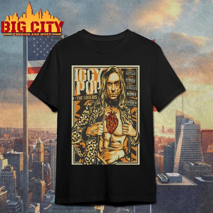 Iggy Pop With The Losers California Tour April 2025 - Adult & Kids T-Shirts, Sweatshirts & Hoodies apparel design preview 1