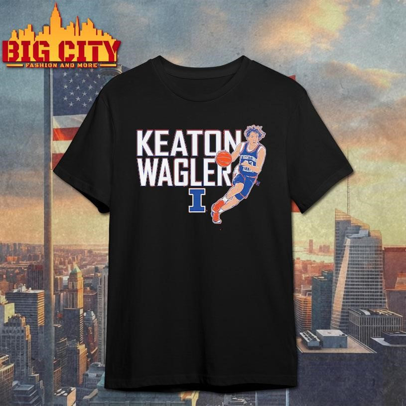 Illinois Basketball Keaton Wagler Name Pose - Adult & Kids T-Shirts, Sweatshirts & Hoodies apparel design preview 1