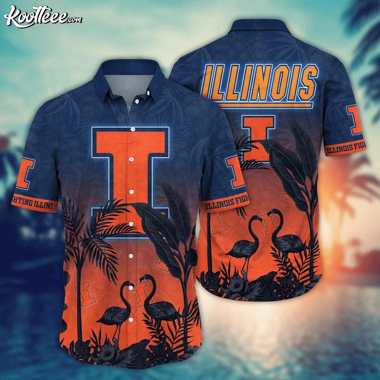 Illinois Fighting Illini NCAA Hawaiian - Adult & Kids T-Shirts, Sweatshirts & Hoodies apparel design preview 1