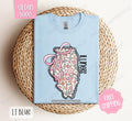 Illinois Gildan Cute State Floral Bow - Adult & Kids T-Shirts, Sweatshirts & Hoodies apparel design preview 1