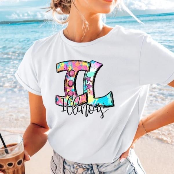 Illinois Neon Splash DTF Transfers THIS IS NOT - Adult & Kids T-Shirts, Sweatshirts & Hoodies apparel design preview 1
