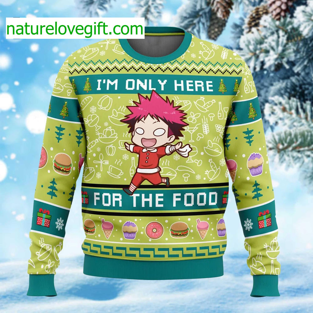 I’m Only Here For The Food Food Wars Ugly Christmas Sweater - Holiday Gift product image