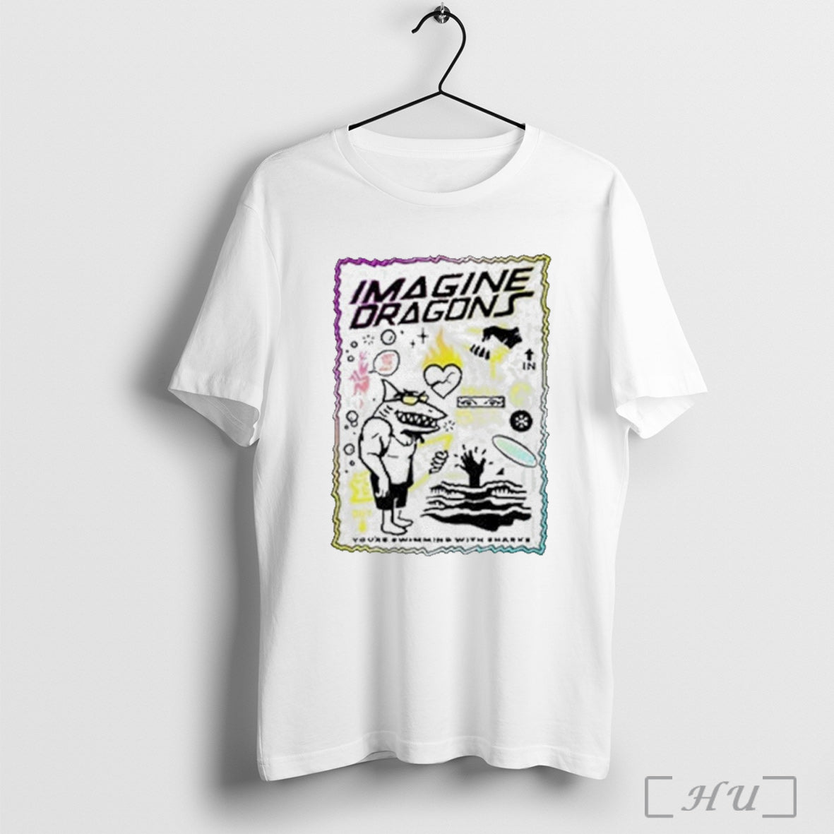 Imagine Dragons Sharks Beach - Adult & Kids T-Shirts, Sweatshirts & Hoodies apparel design preview 1