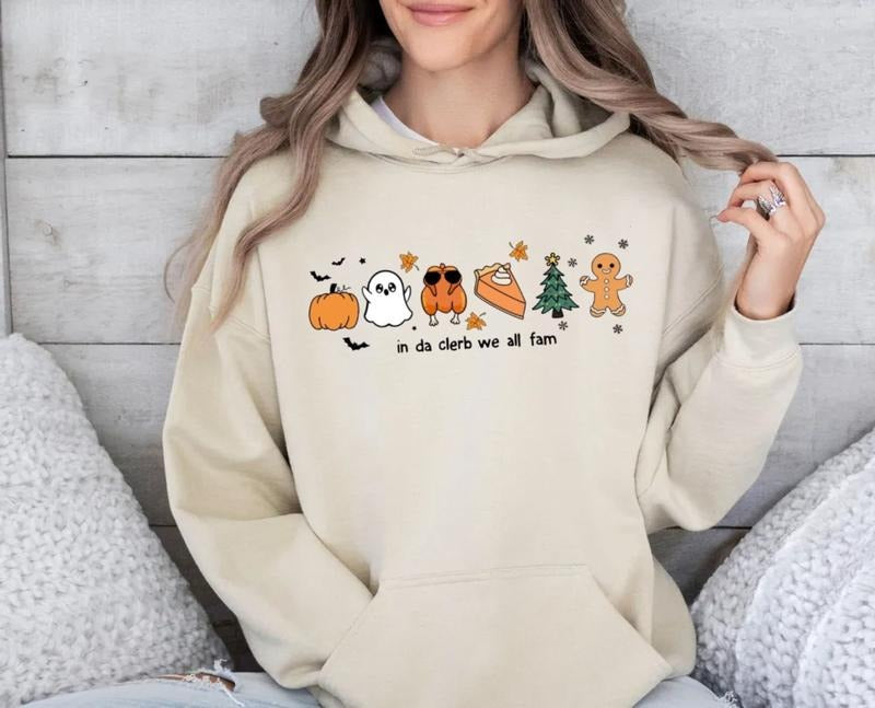 Da Clerb We All Fam Thanksgiving Funny Turkey - Adult & Kids T-Shirts, Sweatshirts & Hoodies apparel design preview 1