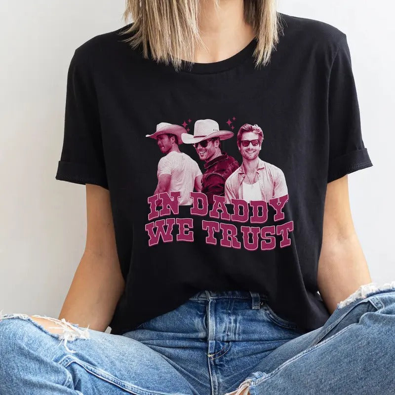 Daddy We Trust Glen Powell Tyler Owens Twisters - Adult & Kids T-Shirts, Sweatshirts & Hoodies apparel design preview 1