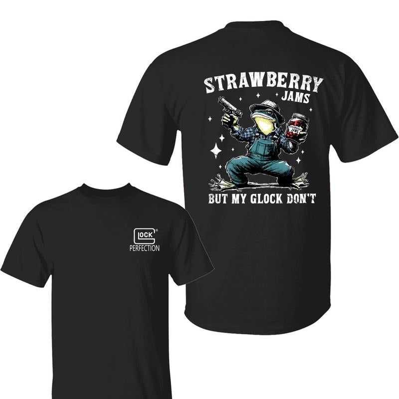 Glock Strawberry Jams But My Don'T Full Color - Adult & Kids T-Shirts, Sweatshirts & Hoodies apparel design preview 1