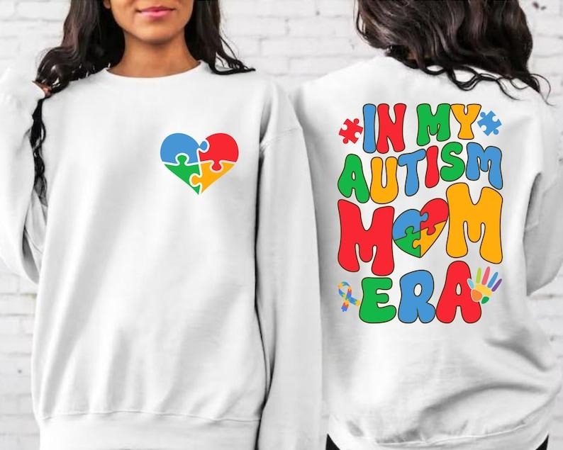 My Autism Mom Era Education Teacher Awareness Blue - Adult & Kids T-Shirts, Sweatshirts & Hoodies apparel design preview 1