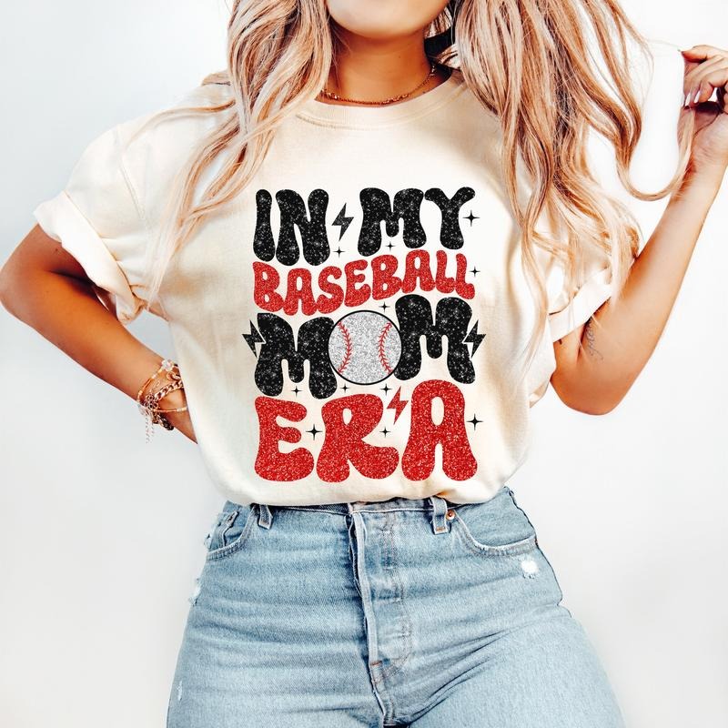 My Baseball Mom Era Sports Mama - Adult & Kids T-Shirts, Sweatshirts & Hoodies apparel design preview 1