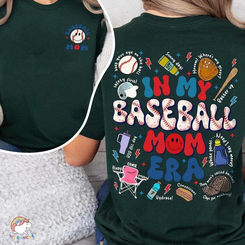 My Baseball Mom Era DRG Mama Game Day Team - Adult & Kids T-Shirts, Sweatshirts & Hoodies apparel design preview 1